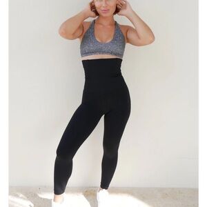 Gray and Black High-Waisted Leggings Set
